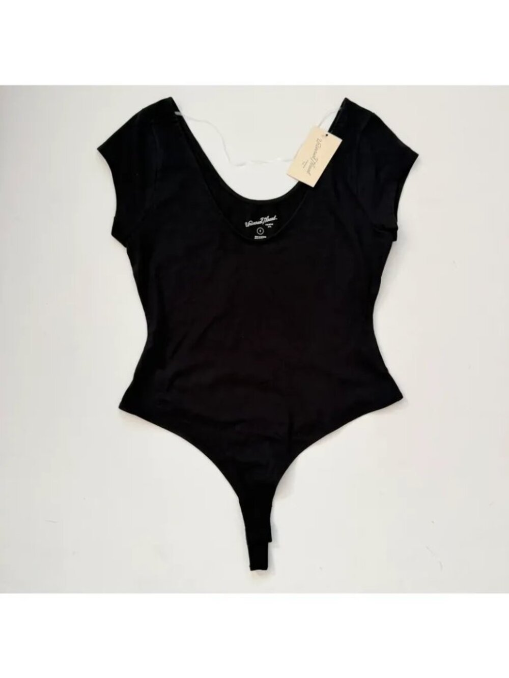Universal Thread Women’s Black Short Sleeve Thong Bodysuit Size S